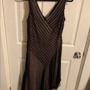 Midi black chiffon dress